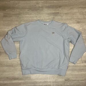 FILA Blue Crewneck Size L Long Sleeve Pocket Stretch